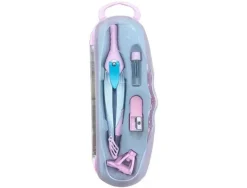 COMPAS LIDERPAPEL LOCK DEVICE CON ADAPTADOR UNIVERSAL Y TUBO DE MINAS COLOR ROSA CLARO