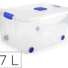 CONTENEDOR PLASTICO PLASTICFORTE N 5 TRANSPARENTE CON TAPA CAPACIDAD 57 L