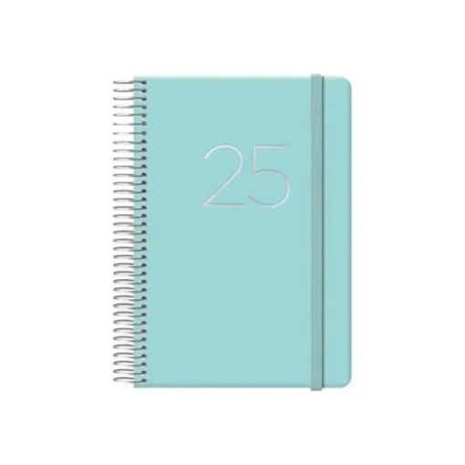 DOHE AGENDA GLOSS CON MUELLE DIA POR PAGINA VERDE PASTEL 12,5X18CM 2025 DH12573
