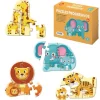 DOHE PACK DE 4 PUZZLES PARA NIÑOS DE 6 PIEZAS - TEMATICA ANIMALES - DOBLE CAPA DE CARTON - CAPA INTERMEDIA DE CONTRACHAPADO - ESTIMULA IMAGINACION - A PARTIR DE 2 AÑOS