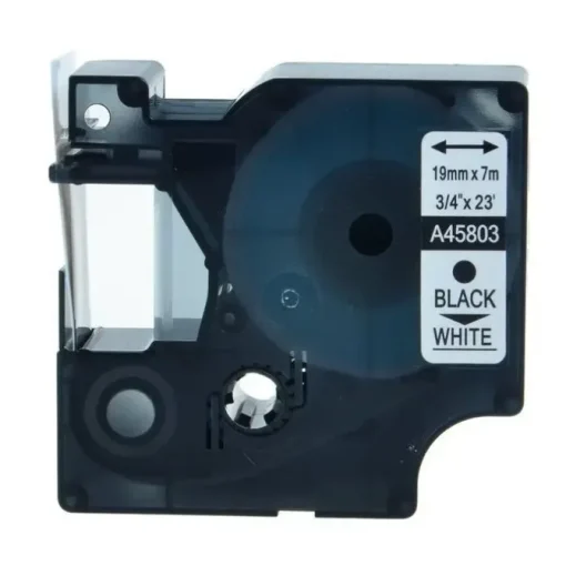DYMO D1 45803 CINTA DE ETIQUETAS GENERICA PARA ROTULADORA - TEXTO NEGRO SOBRE FONDO BLANCO - ANCHO 19MM X 7 METROS - REEMPLAZA S0720830
