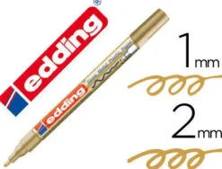 EDDING 751 ROTULADOR PERMANENTE - PUNTA REDONDA - TRAZO ENTRE 1 Y 2 MM. - TINTA OPACA - SECADO RAPIDO - COLOR ORO