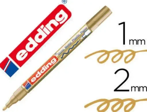 EDDING 751 ROTULADOR PERMANENTE - PUNTA REDONDA - TRAZO ENTRE 1 Y 2 MM. - TINTA OPACA - SECADO RAPIDO - COLOR ORO