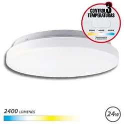 ELBAT APLIQUE LED TECHO REDONDO 24W - 2400LM - SELECTOR 3 TEMPERATURAS - COLOR BLANCO