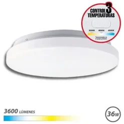 ELBAT APLIQUE LED TECHO REDONDO 36W - 3600LM - SELECTOR 3 TEMPERATURAS - COLOR BLANCO