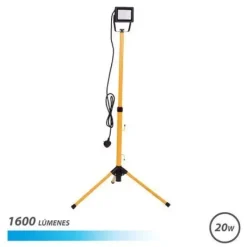 ELBAT FOCO LED CON TRIPODE 20W - 1600 LUMENES - 6500K LUZ FRIA - CABLE DE 3M - IP65 PARA USO EN EXTERIOR