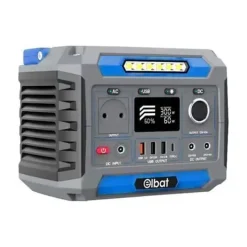 ELBAT GENERADOR DE ENERGIA PORTATIL - 300W - BATERIA DE LITIO 78.000MAH - DISPLAY LED - CARGA SOLAR - ACCESORIOS INCLUIDOS - PUERTOS DE SALIDA USB Y DC - COLOR GRIS