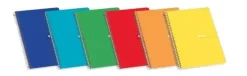 ENRI PLUS PACK DE 10 CUADERNOS ESPIRAL FORMATO FOLIO 1 LINEA - 80 HOJAS 60GR CON MARGEN - CUBIERTA BLANDA - COLORES SURTIDOS