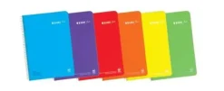 ENRI PLUS PACK DE 5 CUADERNOS ESPIRAL FORMATO FOLIO LISO - 80 HOJAS 90GR - CUBIERTA DE PLASTICO - COLORES SURTIDOS