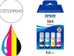 EPSON 104 PACK DE 4 BOTELLAS DE TINTA ORIGINALES - C13T00P640