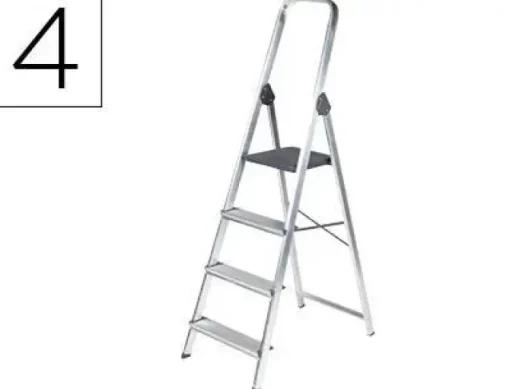 ESCALERA Q-CONNECT DE ALUMINIO 4 PELDAÑOS 860X462X1470 MM PESO MAXIMO 150 KG EN-131
