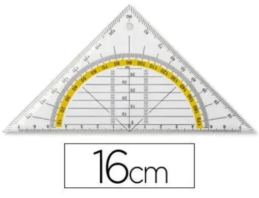 ESCUADRA LIDERPAPEL GEOMETRIA 16 CM PLASTICO CRISTAL