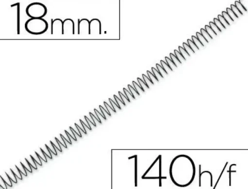ESPIRAL METALICO Q-CONNECT 64 5:1 18MM 1,2MM CAJA DE 100 UNIDADES