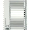 ESSELTE BOLSA DE 25 INDICES NUMERICOS DE PLASTICO - PESTAÑAS 1 AL 31 - MULTITALADRO - FORMATO FOLIO - COLOR GRIS