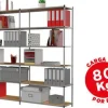 ESTANTERIA FAST-PAPERFLOW METALICA 6 ESTANTES 80 KG POR ESTANTE 200X100X35 CM MODULO ADICIONAL