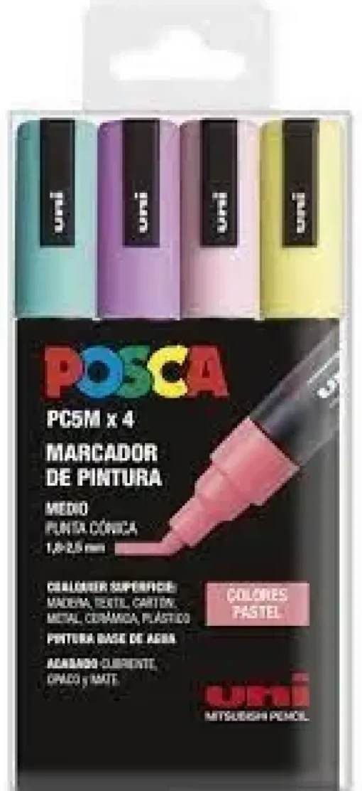 ESTUCHE ROTULADOR POSCA PC5M/4C COLORES PASTEL
