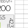 ETIQUETA ADHESIVA Q-CONNECT KF10652 TAMAÑO 96,5X42,3 MM FOTOCOPIADORA LASER INK-JET CAJA CON 100 HOJAS DIN A4