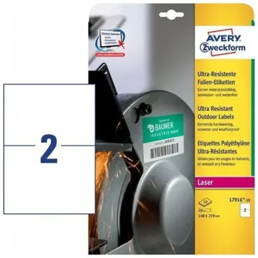 ETIQUETAS ADHESIVAS AVERY A5 210X148 MM POLIETILEN