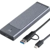 EWENT CAJA EXTERNA USB 3.2 USB-C - SSD, CABLE USB C-C Y USB C-A - COLOR NEGRO