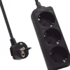 EWENT REGLETA DE ENERGIA 3 ENCHUFES - 16A ENCHUFE SCHUKO - COLOR NEGRO