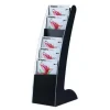 EXPOSITOR PAPERFLOW COURBO SLIM DE SUELO MOVIL DOBLE CARA 6 CASILLAS COLOR NEGRO
