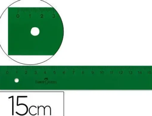 FABER CASTELL REGLA GRADUADA 15 CM VERDE REF. 810 CS06986