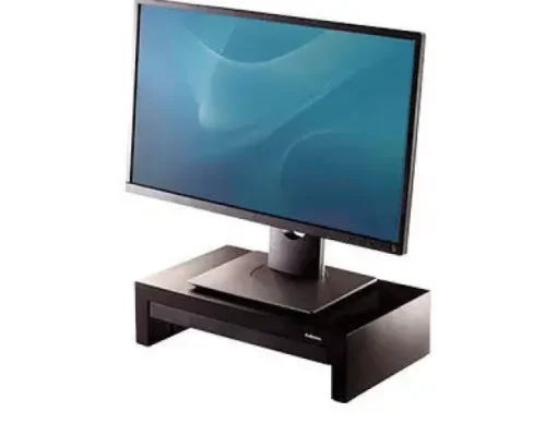 FELLOWES DESIGNER SUITES SOPORTE ELEVADOR PARA MONITOR - 3 ALTURAS DIFERENTES - BANDEJA DE ALMACENAMIENTO - PESO MAX 18KG
