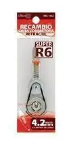 FRAGA RECAMBIO CINTA CORRECTORA R6 RECTRACTIL 6 MT X 4.2 MM 1793B