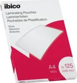 FUNDA PLASTIFICAR GLOSS A4 2X125 MICRAS 100U