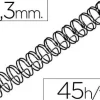 #GBC CAJA 100 CANUTILLOS WIRE 6,3MM NEGRO PASO 3:1 34 ANILLAS HASTA 125 HOJAS DIN A20 REF 810410