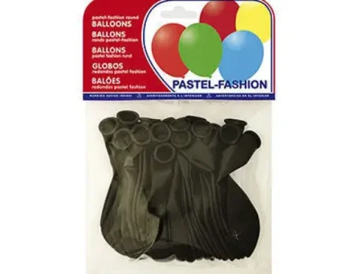 GLOBO 100% LATEX BIODEGRADABLE PASTEL NEGRO BOLSA DE 20 UNIDADES