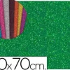 GOMA EVA CON PURPURINA LIDERPAPEL 50X70CM 60G/M2 ESPESOR 2MM VERDE