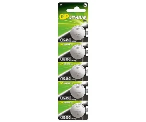 GP LITHIUM PACK DE 5 PILAS LITIO DE BOTON CR2450 3V