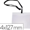 IDENTIFICADOR Q-CONNECT CON CORDON PLANO NEGRO A6 154X127 MM APERTURA SUPERIOR