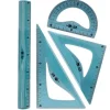 JUEGO ESCUADRA 20 CM CARTABON 18 CM REGLA 30 CM Y SEMICIRCULO 10 CM LIDERPAPEL ECOUSE 100% PET RECICLADO
