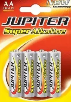 JUPITER PACK DE 4 PILAS ALCALINAS LR6 AA - ALTA TECNOLOGIA - FIABILIDAD - ELEVADO RENDIMIENTO - MAXIMAS PRESTACIONES