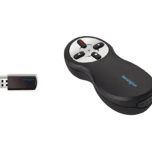 KENSINGTON PRESENTADOR INALAMBRICO CON LASER ROJO - ALCANCE DE 20 METROS - ALMACENAMIENTO INTERNO USB - NEGRO