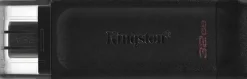 KINGSTON DATATRAVELER 70 MEMORIA USB TIPO C 32GB - USB-C 3.2 GEN 1 - CON TAPA - COLOR NEGRO (PENDRIVE)