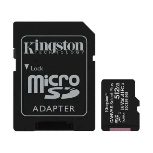 KINGSTON TARJETA MICRO SDXC 512GB CLASE 10 100MB/S CANVAS SELECT PLUS + ADAPTADOR SD