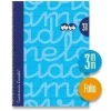 LAMELA CUADERNO TAPA EXTRA DURA FOLIO 080 HOJAS 3MM AZUL CUADROVIA 7FTE003A
