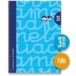 LAMELA CUADERNO TAPA EXTRA DURA FOLIO 080 HOJAS 3MM AZUL CUADROVIA 7FTE003A