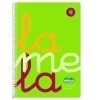 LAMELA CUADERNO TAPA PLASTICO 4º CUARTILLA A5 VERDE 80 HOJAS 4MM CUADROVIA POLIPROPILENO 7CTP004V