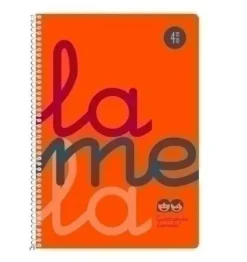 LAMELA CUADERNO TAPA PLASTICO 4º CUARTILLA A5 NARANJA 80 HOJAS 4MM CUADROVIA POLIPROPILENO 7CTP004N