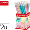 LAPICES DE GRAFITO CON GOMA STABILO SWANO MINA 2,2 MM DUREZA HB COLORES PASTELES