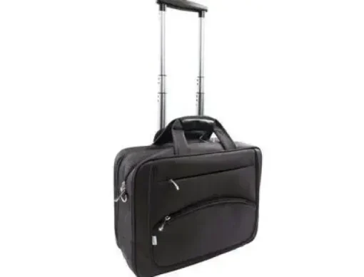 MALETIN PARA PORTAIL Q-CONNECT 16" NEGRO 1 ASA 2 BOLSILLOS EXTERIORES Y RUEDAS MEDIDAS 410X325X150 MM
