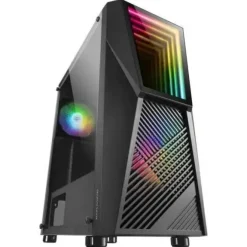 MARS GAMING MC777 INFINITY MIRROR CAJA SEMITORRE ATX, MICRO ATX, MINI-ITX - LATERAL CRISTAL TEMPLADO - ILUMINACION ARGB - TAMAÑO HDD 2.5, 3.5 - USB-A 3.0, USB-A 2.0 Y AUDIO - 2 VENTILADORES 120MM FRGB