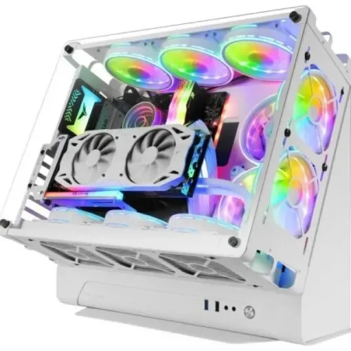 MARS GAMING MCB CAJA PC CUSTOM - CAPACIDAD XL - SOPORTE REFRIGERACION LIQUIDA - ESTRUCTURA MODULAR DOBLE CAMARA - HASTA 10 VENTILADORES - COLOR BLANCO