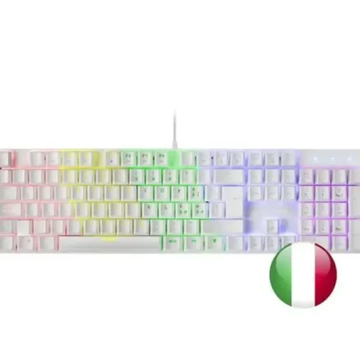 MARS GAMING MK422 TECLADO GAMING MECANICO - SWITCHES ANTIPOLVO - ILUMINACION RGB - TECLAS DOBLE INYECCION - ANTI-GHOSTING AVANZADO - MULTIPLATAFORMA - ITALIANO - COLOR BLANCO