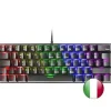 MARS GAMING MK60 TECLADO GAMING MECANICO - ULTRA-COMPACTO 60% - SWITCHES ANTIPOLVO - ILUMINACION RGB - ANTI-GHOSTING AVANZADO - MULTIPLATAFORMA - ITALIANO - COLOR NEGRO