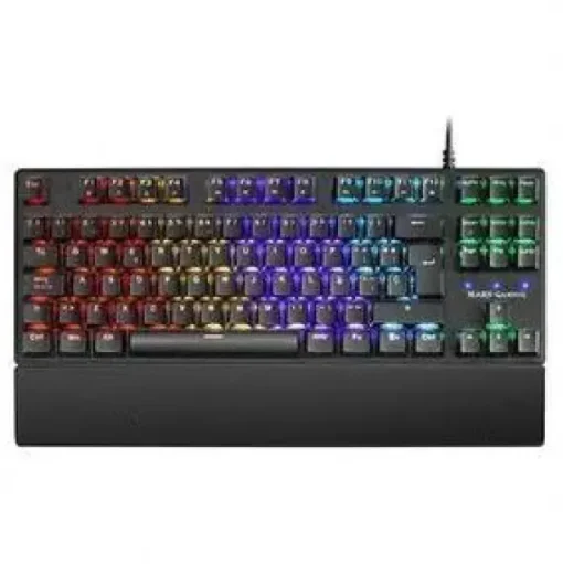 MARS GAMING MKXTKL TECLADO MECANICO - ULTRACOMPACTO TKL - SWITCHES OUTEMU SQ - RETROILUMINACION RGB - REPOSAMUÑECAS ERGONOMICO EXTRAIBLE - COLOR NEGRO